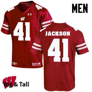 Men's Wisconsin Badgers NCAA #41 Paul Jackson Red Authentic Under Armour Big & Tall Stitched College Football Jersey EF31Q56WC